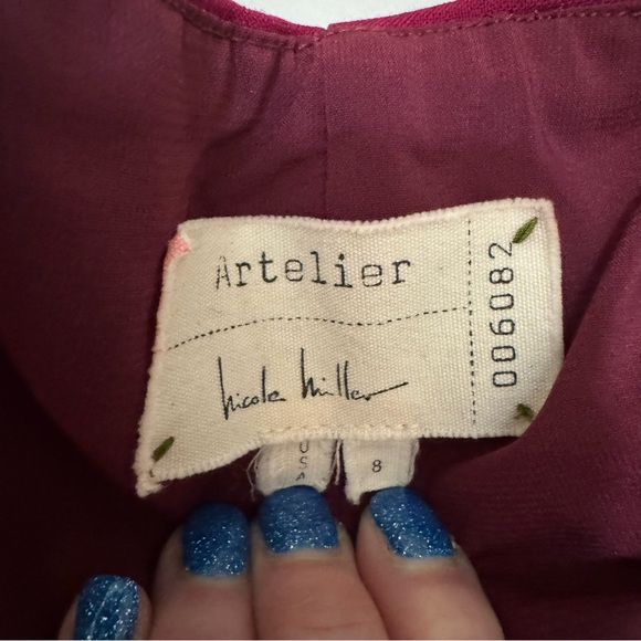 NWOT! Nicole Miller Cutout Cross Back Fuchsia Pink Purple Sleeveless Dress Sz 8 - Picture 4 of 9